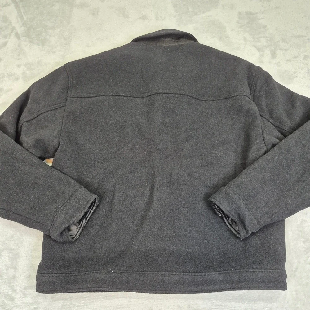 NWT Wool Blend Abercrombie Mens Trucker Black Cropped Insulated Quilted Jacket L